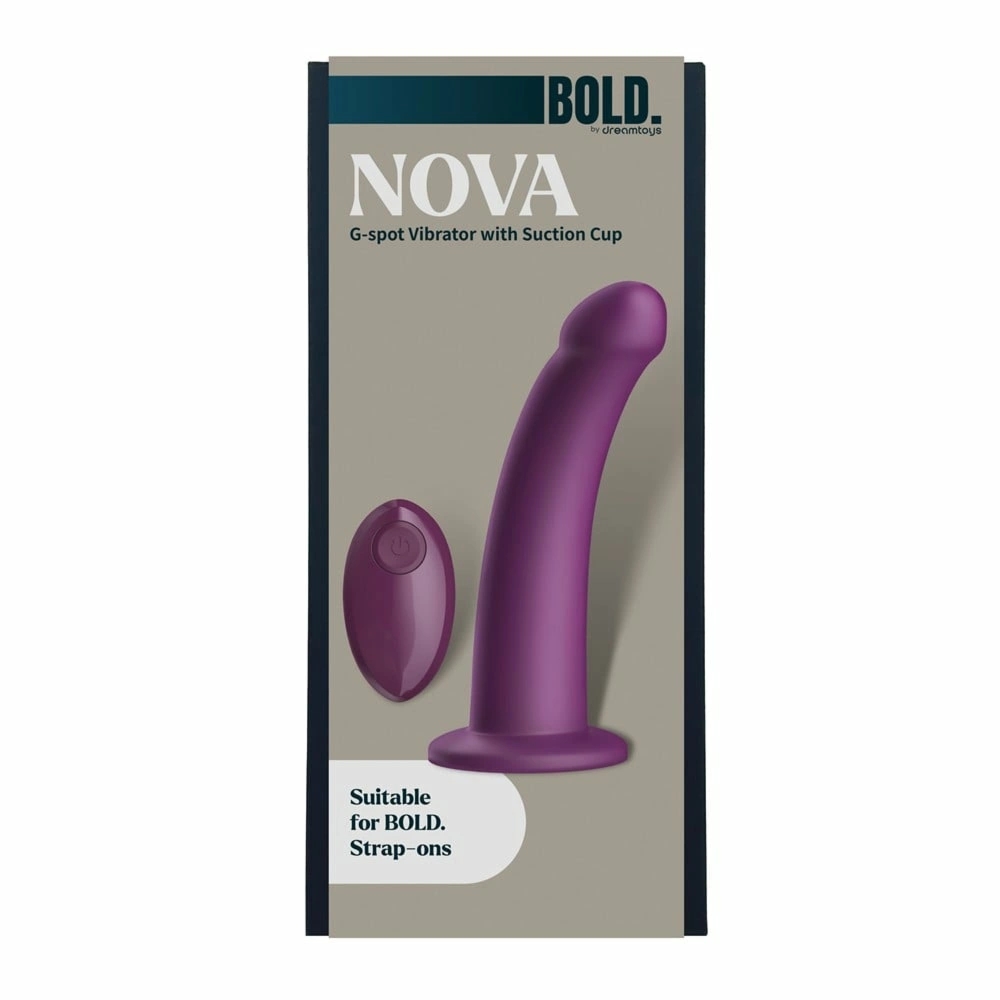 BOLD Nova G-Spot Vibrator z przyssawką, silikonowy, fioletowy, pilot, IPX6