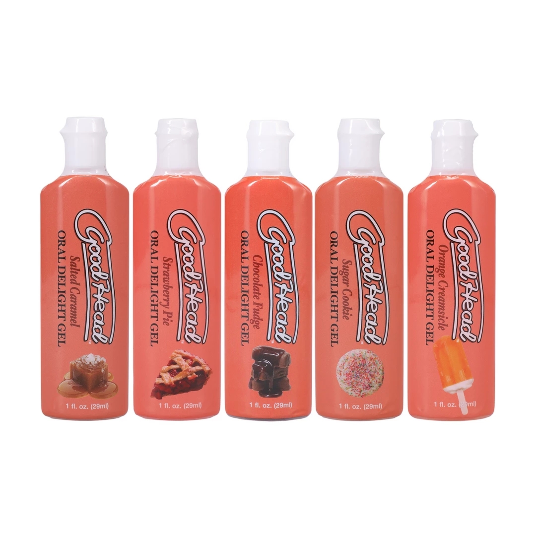 Doc Johnson GoodHead Zestaw żeli smakowych do stref intymnych 5x29ml, bez cukru, różne smaki
