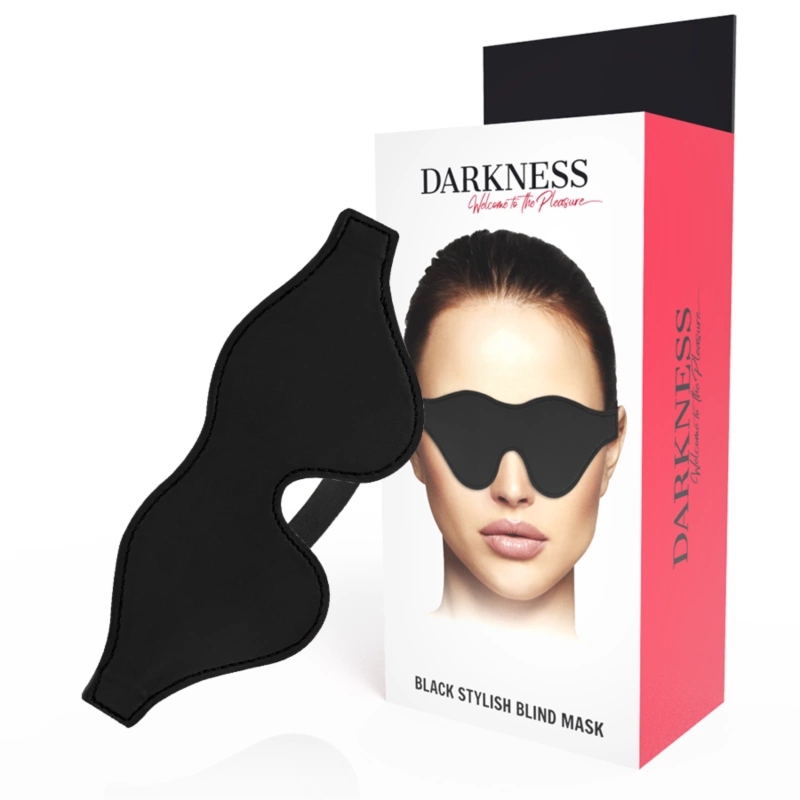 Darkness Mask czarna, maska na oczy PVC, regulowany elastyczny pasek