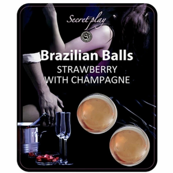 Secret Play zestaw olejków do masażu Strawberry Champagne 2 szt., kapsułki aromatyczne