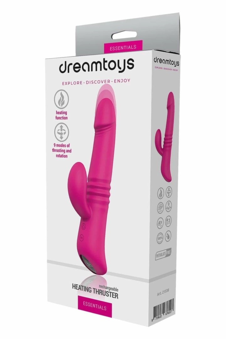 ESSENTIALS Heating Thruster Magenta wielofunkcyjny model z podgrzewaniem, 3 silniki, 9 trybów