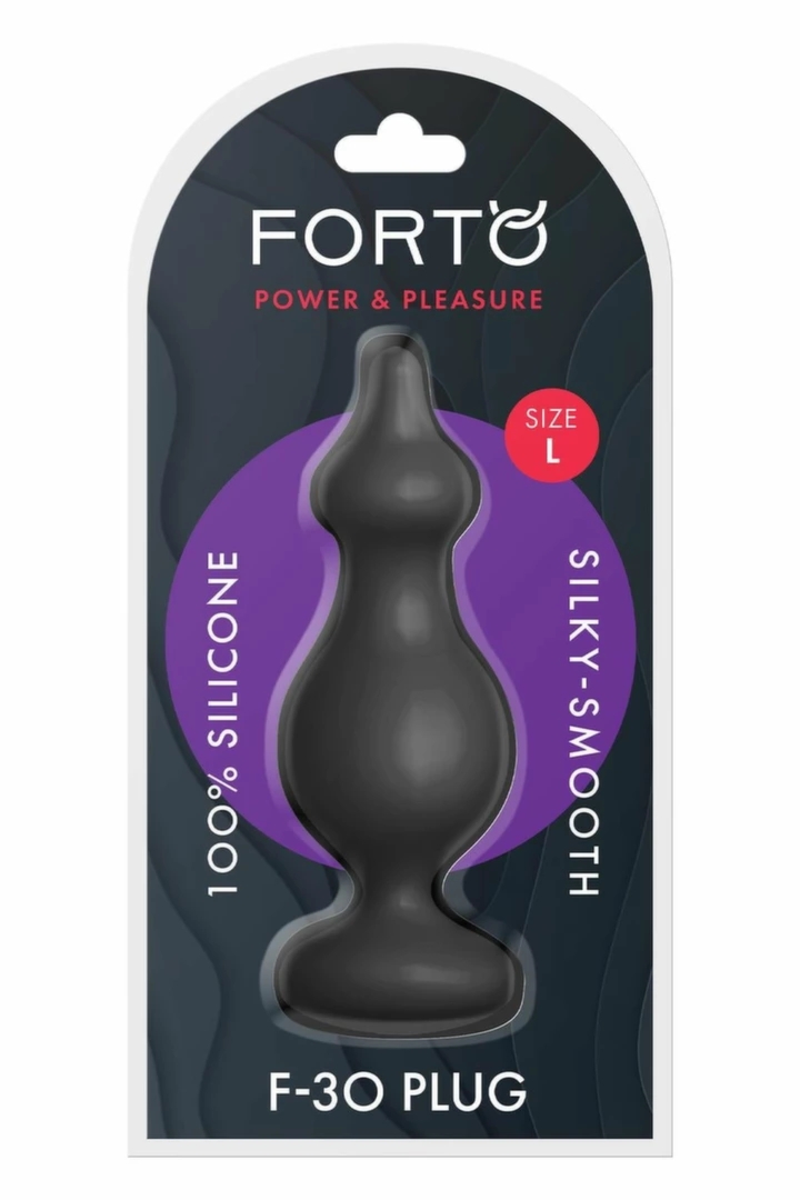 FORTO F-30 POINTER Large Black silikonowy model z kulkami, płaska podstawa, czarny