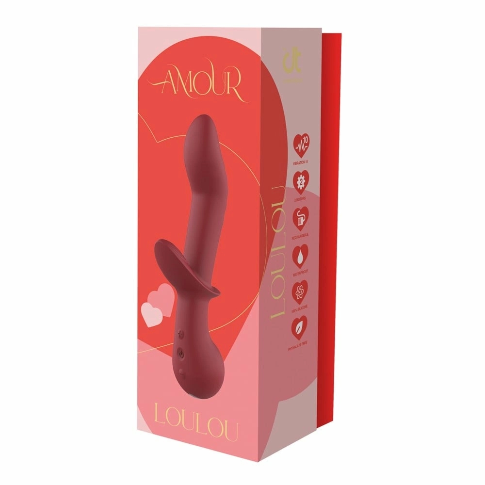 AMOUR Flexible G-Spot Duo Vibe Loulou silikonowy, 2 silniki, 5 trybów, elastyczny, fioletowy