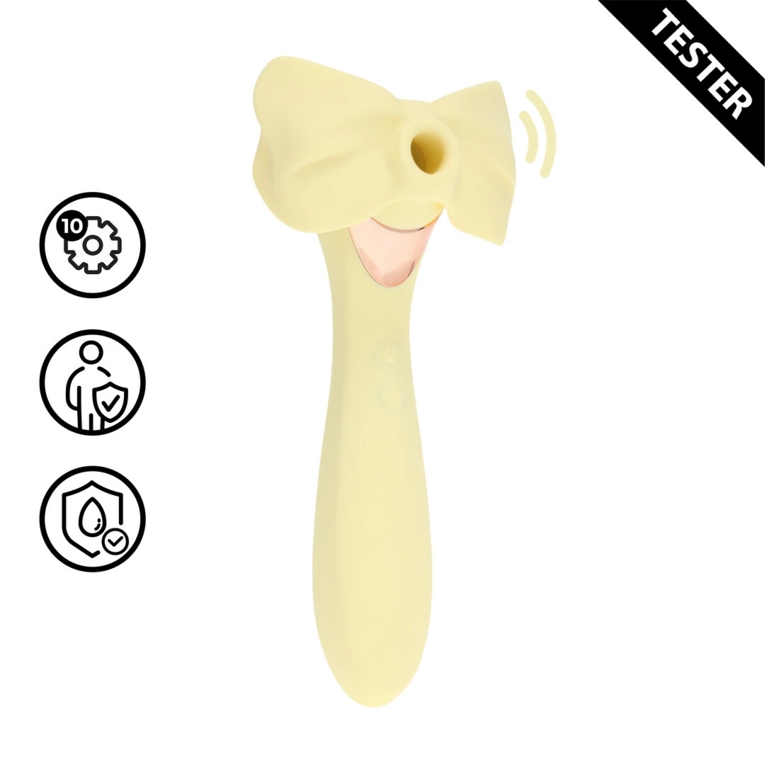 Darling AirTap Wand Vibrator żółty tester – 5 końcówek, 15 funkcji, kompaktowy model