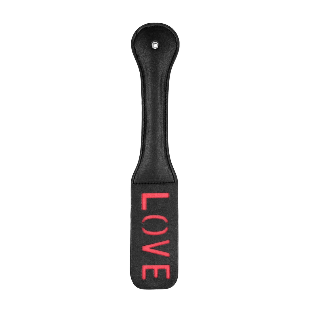 Ouch! Paddle LOVE – wytrzymała skóra syntetyczna, unikalny wzór, czarne paddle