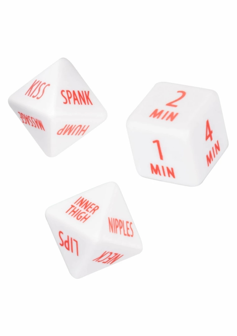 Tempt & Tease Dice zestaw 3 akrylowych kości do gry dla par, kreatywna gra
