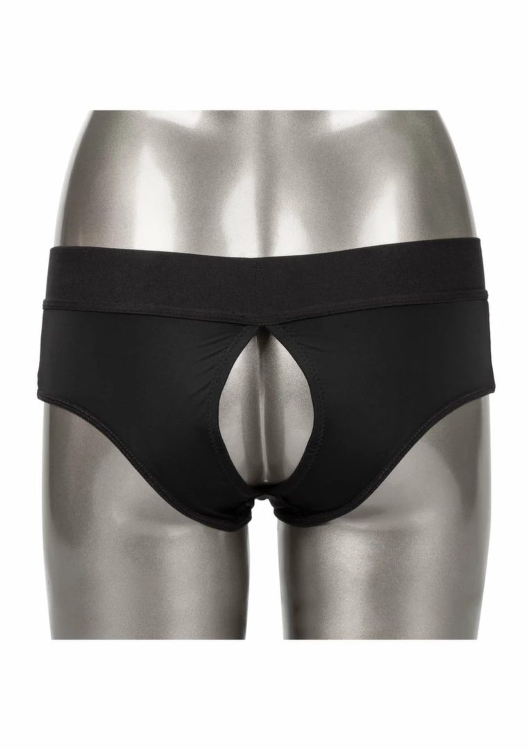 CalExotics Her Royal Harness Backless Brief 2XL/3XL komfortowy pas intymny, O-ring, czarny