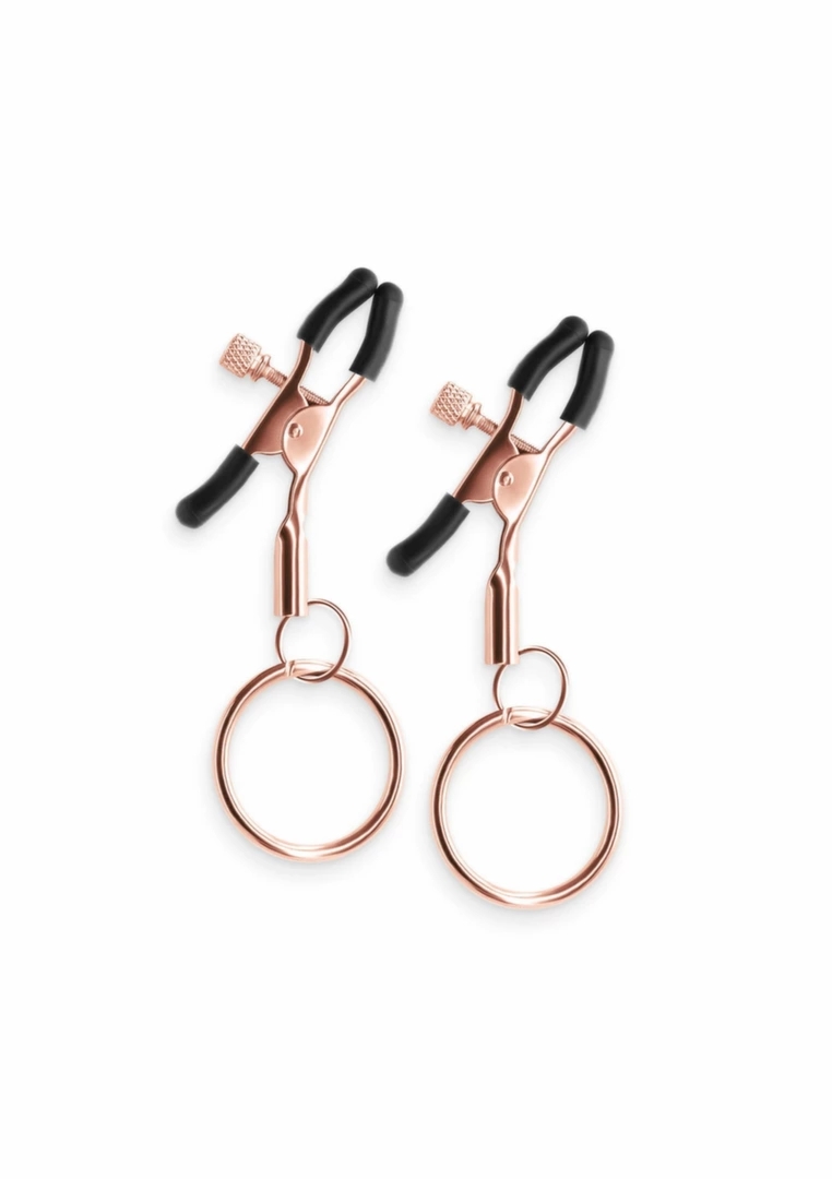 NS Novelties Nipple Clamps C2 regulowane klamry metalowe z silikonowymi końcówkami