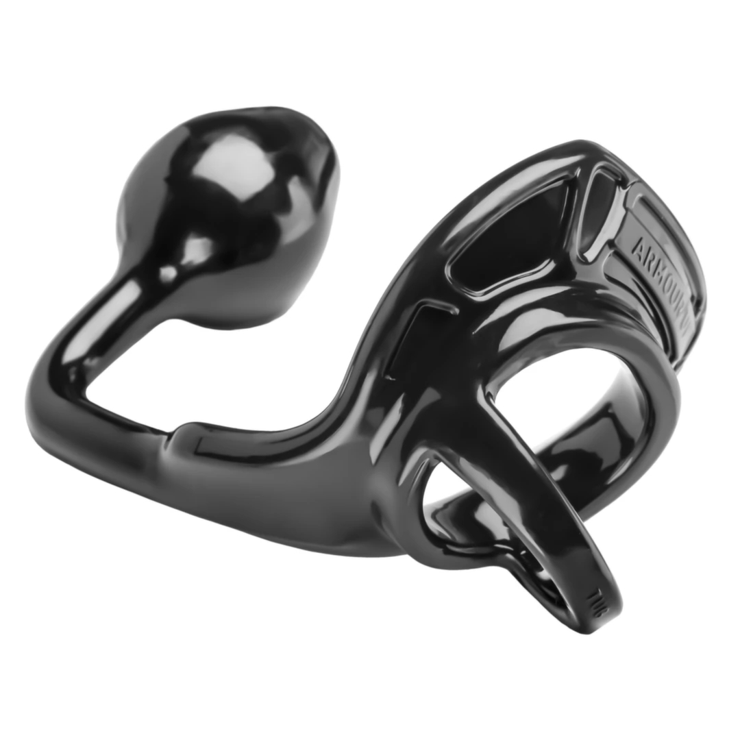 Perfect Fit Armour Tug Lock Black pierścień z plugiem, czarny, anatomiczny, 43 mm