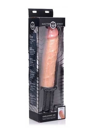 Gigantyczny wibrator z rękojeścią - Onslaught 13 Mode XXL Vibrating Giant Dildo Thruster - AF810-FLESH 