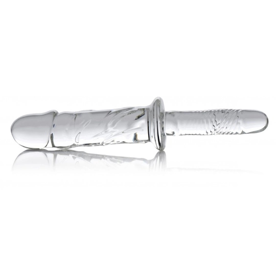 XR Brands Thruster – Szklany pręt teksturowany, uniwersalny, 18 cm, szkło borokrzemowe