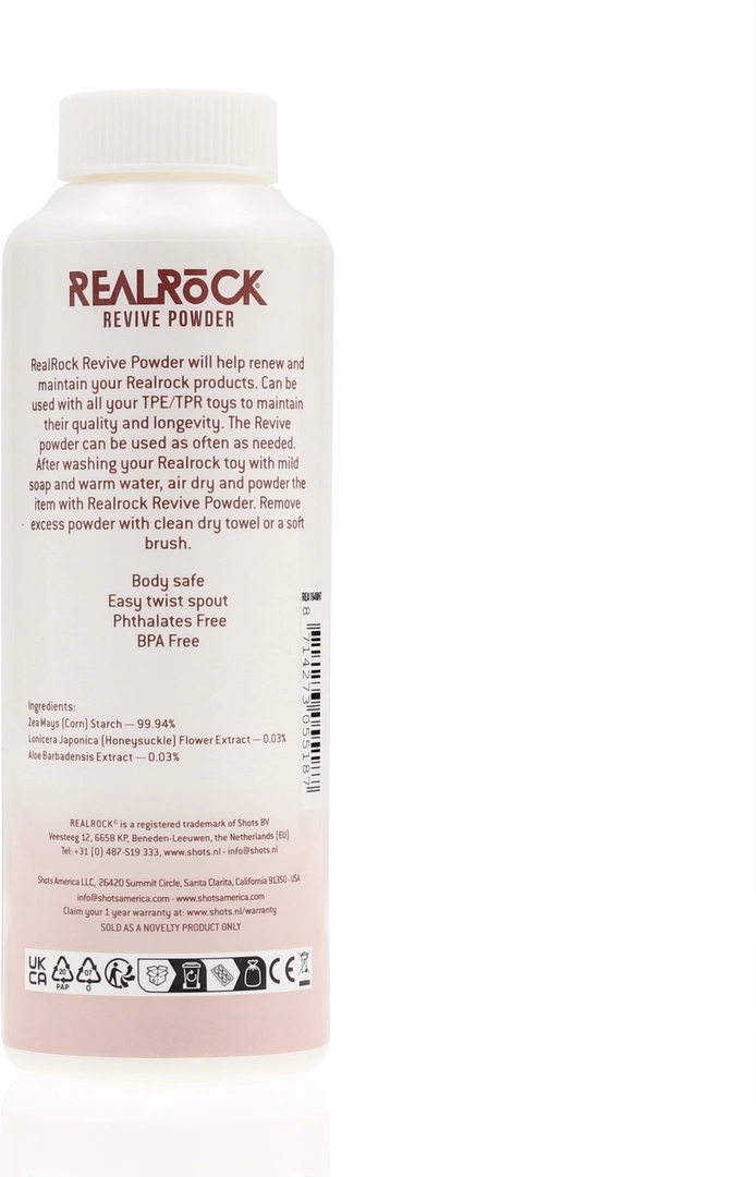 RealRock Revive Powder 120g – specjalistyczny proszek do pielęgnacji modeli TPE/TPR, zachowujący elastyczność