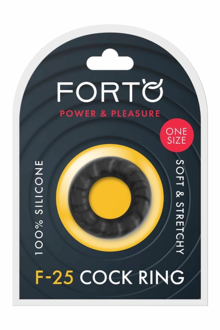FORTO F-25 Pierścień Intymny 23mm czarny silikonowy, elastyczny, anatomiczny