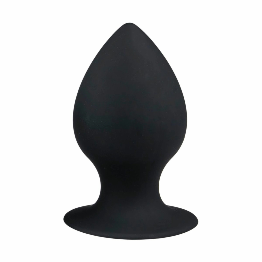 EasyToys Korek anatomiczny z przyssawką XL – Czarny silikon, zaokrąglony kształt