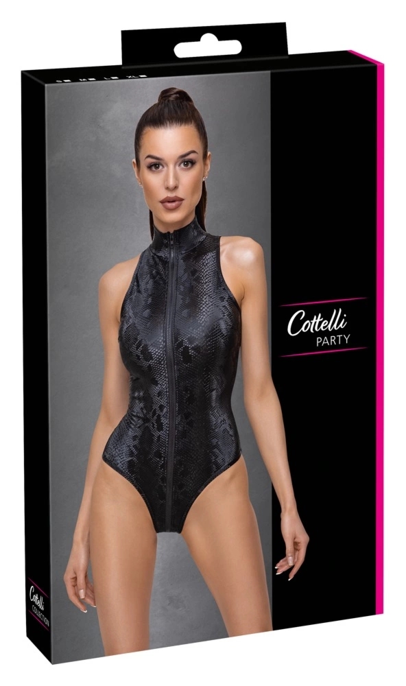 Cottelli PARTY Body S Matowa Skóra Węża Dwukierunkowy Zamek Nowoczesna Tekstura