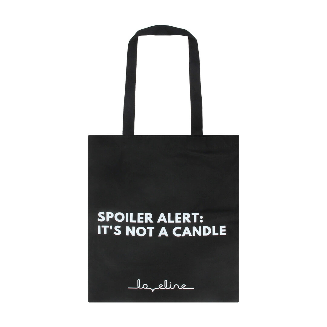 Loveline Torba Bawełniana Tote Bag z nadrukiem Spoiler Alert, ekologiczna, uniwersalna