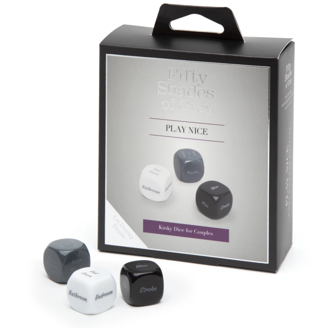 Lovehoney Fifty Shades of Grey Play Nice – Kości do gry dla par, zestaw 3 sztuki