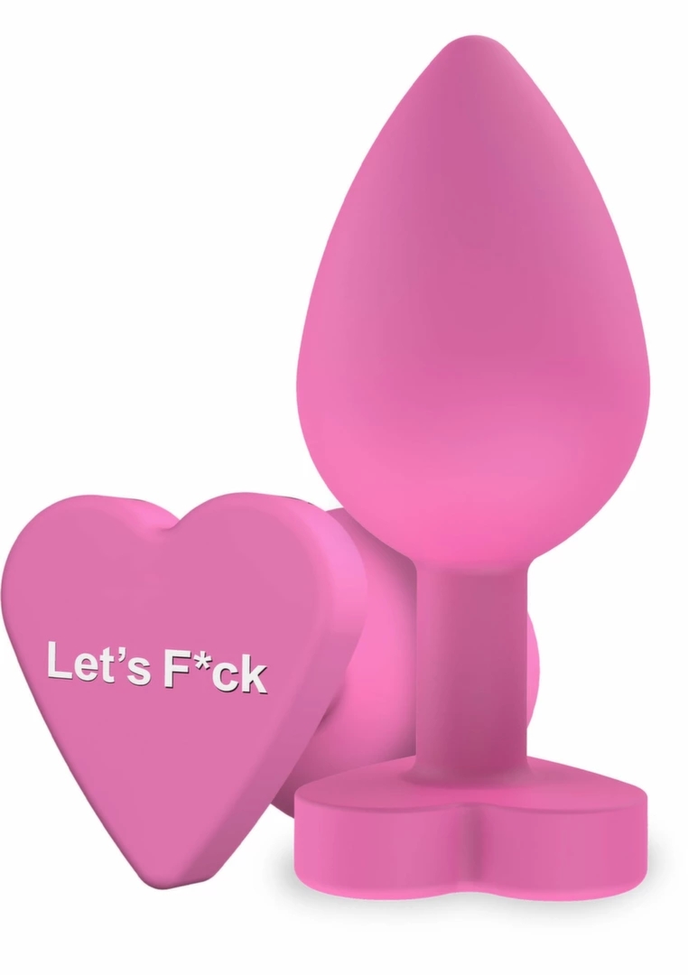 ToyJoy Booty Sweethearts Let's F*ck silikonowy korek z sercem, 7,5 cm, czarny