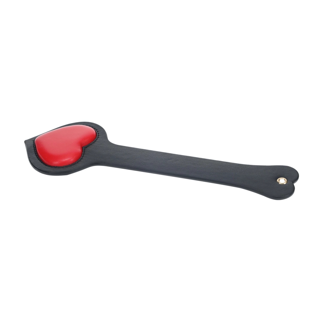 OUCH! Milan Collection Paddle czarno-czerwony – skorzany model z ergonomicznym uchwytem, iryzujące detale