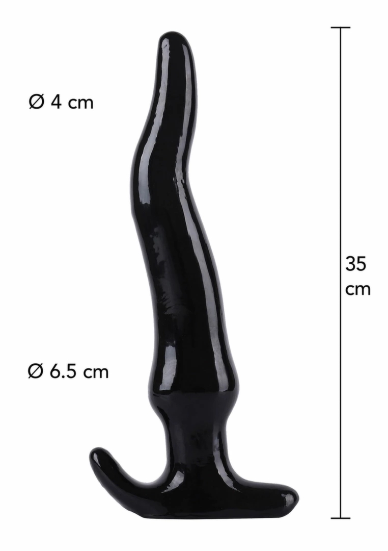 HIDDEN DESIRE Extreme Anal Slider 35 cm model XXL, anatomiczny, czarny PVC