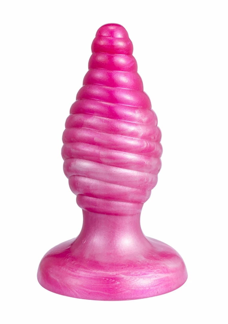 Fantasy Plug Cherry SILEXPAN silikonowy, termoaktywny, spiralna tekstura, różowy