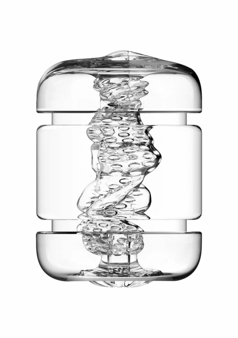 PRIVATE Crystal Clear Duo Sleeve – przezroczysta maszyna intymna 2w1, dwustronna, TPE