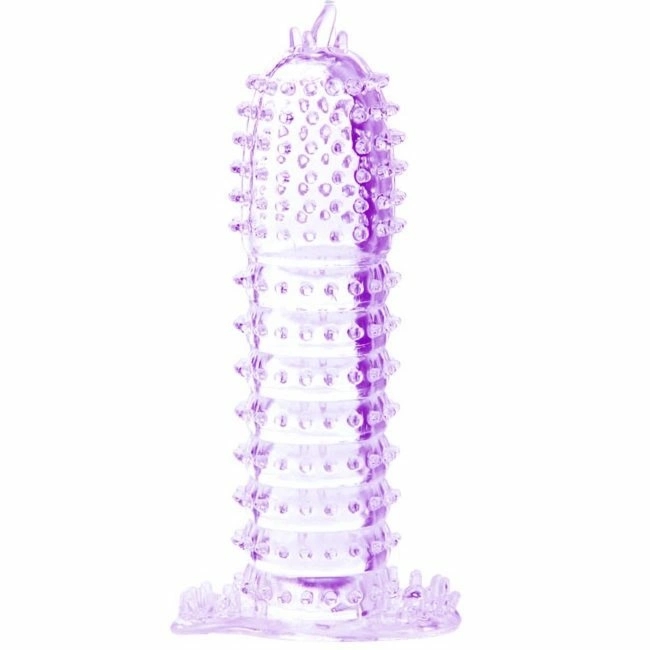 Baile Osłona Intymna silikonowa z wypustkami, fioletowa, 14 cm, elastyczna