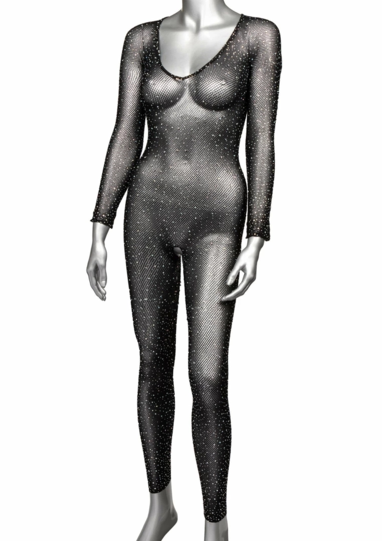 CalExotics Radiance Plus Size Bodystocking siateczkowy kostium z kryształkami, 3XL