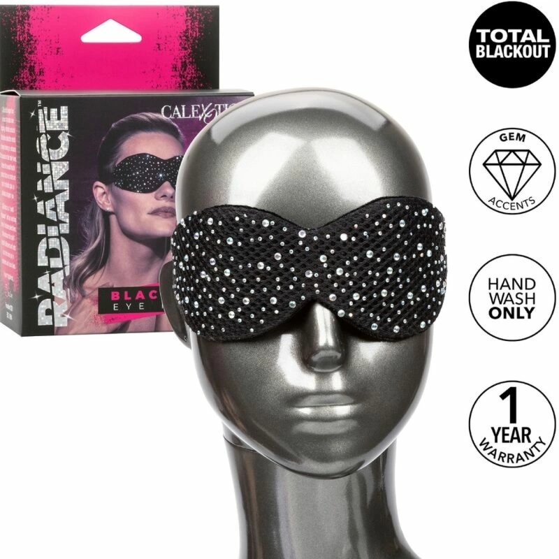 CalExotics Radiance maska zaciemniająca na oczy, czarna, stras, pluszowa wyściółka
