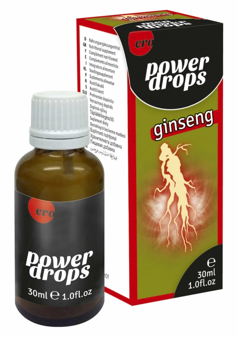 HOT Power Ginseng Drops Men 30 ml – ekstrakt żeń-szenia, L-arginina, witalność