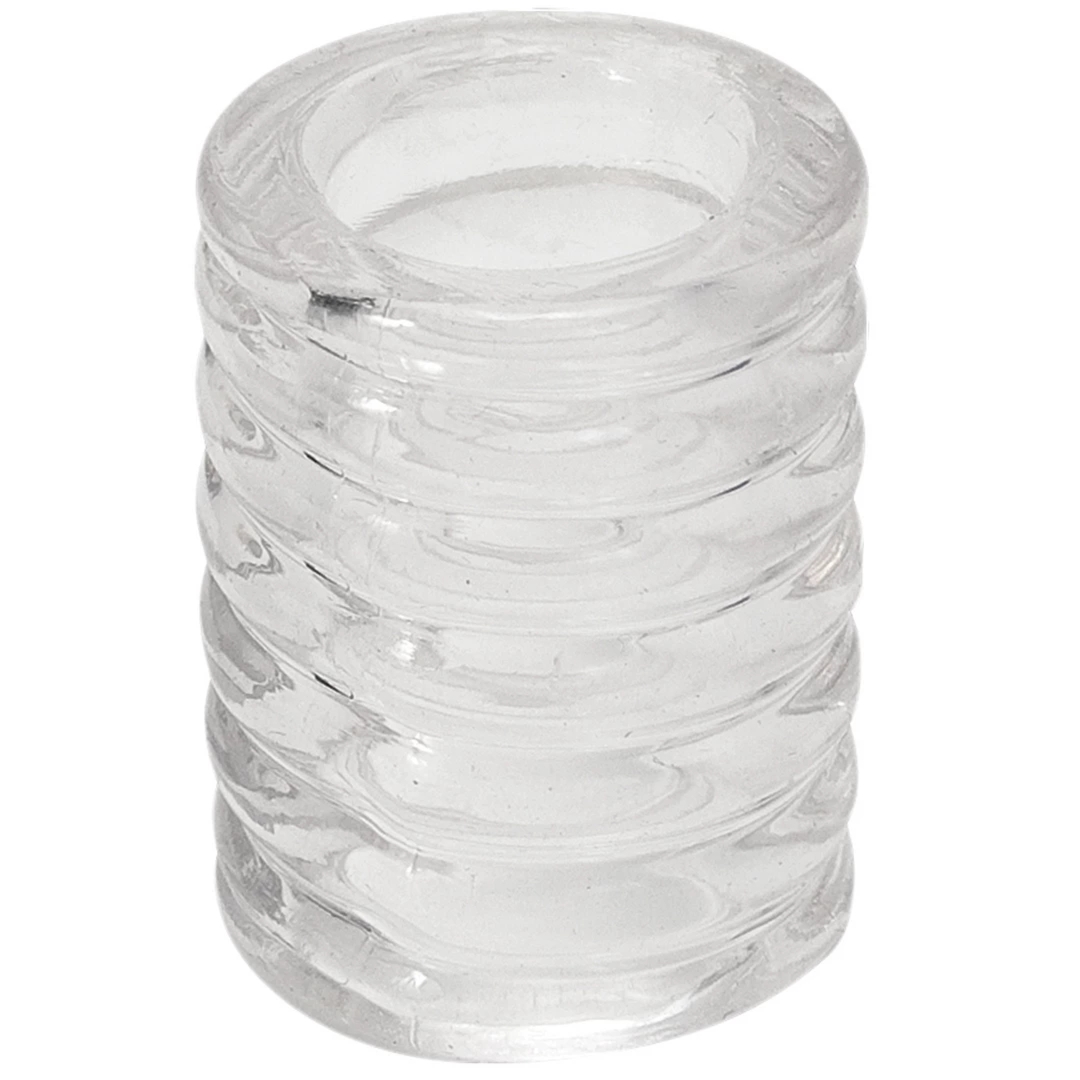 Doc Johnson TitanMen Pierścień anatomiczny Sil-A-Gel czarny TPE, żebrowany model