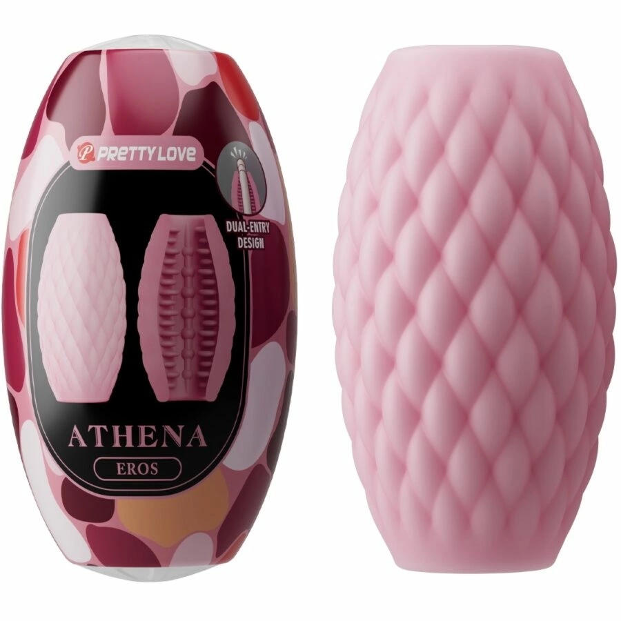 Pretty Love Athena Eros – kompaktowy model intymny TPR, podwójne wejście, anatomiczna tekstura, rożowy