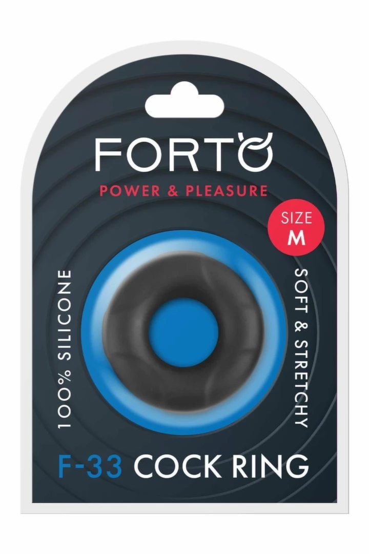 FORTO F-33 Pierścień Intymny Medium 21mm czarny silikonowy, elastyczny, anatomiczny