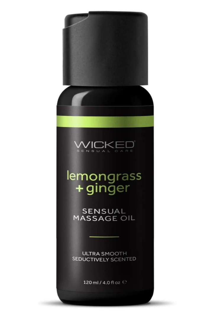 Wicked Sensual Massage Oil Lemongrass Ginger 120ml – olejek do masażu z imbirem i trawą cytrynową