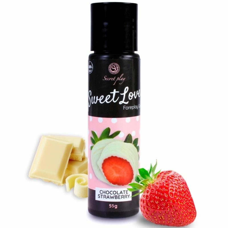 Secret Play Żel jadalny truskawka-biała czekolada 60ml, airless, wodna formuła