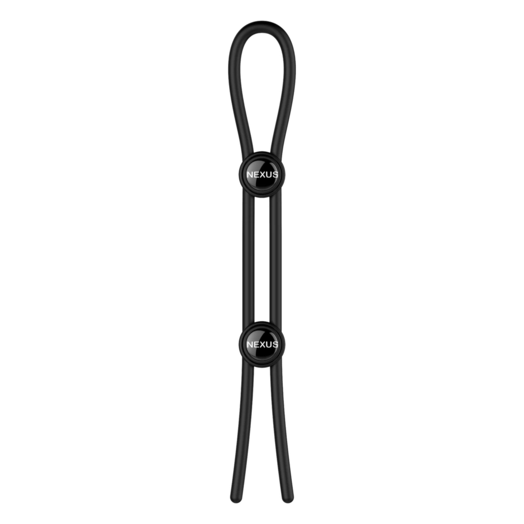 Nexus Double Adjustable Lasso czarny silikonowy pierścień regulowany, podwójny system dopasowania