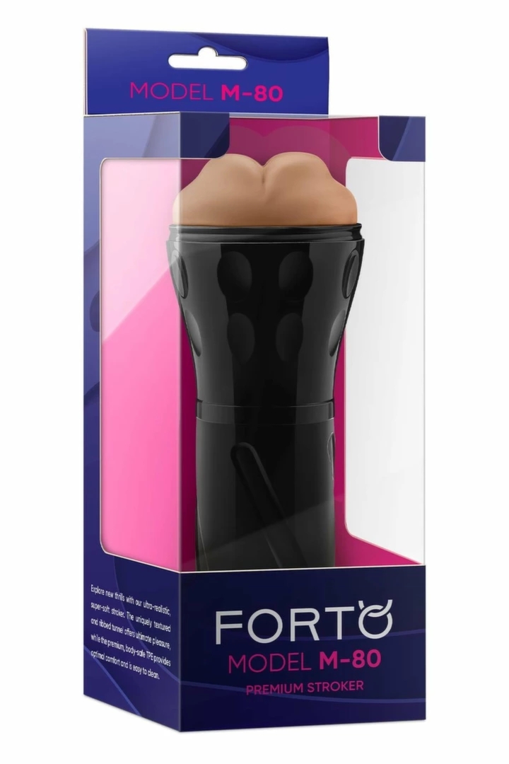 FORTO M-80 Stroker Tan – anatomiczna maszyna intymna, regulacja siły ssania, TPE, jasny beż