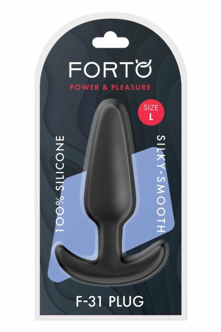FORTO F-31 Plug Large Black silikonowy model anatomiczny z kotwicą, czarny, rozmiar L