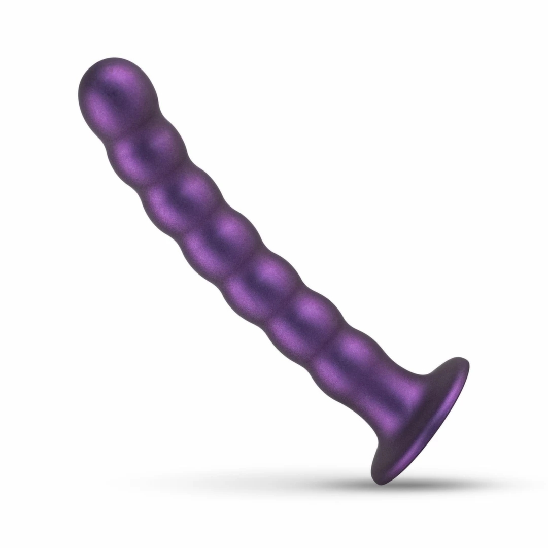 No-Parts Metallic Purple – anatomiczny model silikonowy z przyssawką, 17 cm, metaliczny fiolet