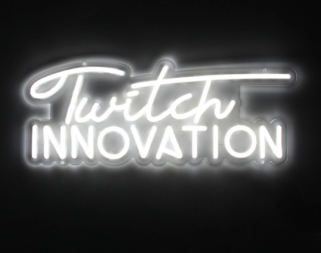 LED Neon Brand Sign Twitch Innovation – podświetlany szyld dekoracyjny, adapter EU