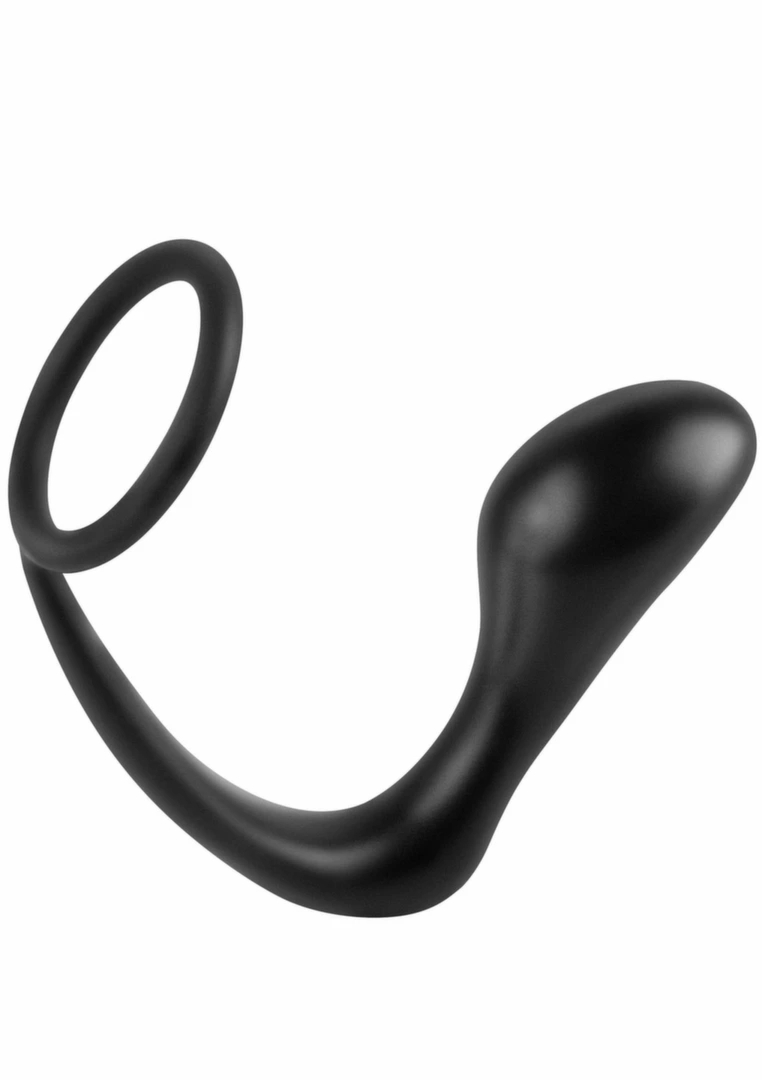 Hidden Desire Ass Delight Prostate Plug – silikonowy korek anatomiczny z pierścieniem, czarny
