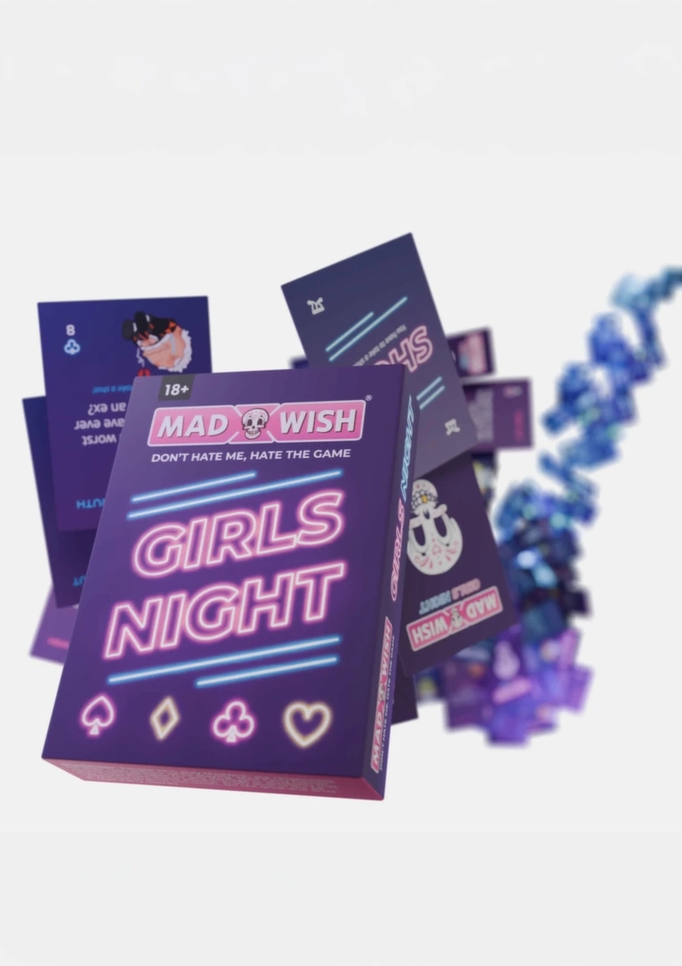 MadWish Girls Cards 24 sztuki – zestaw kart imprezowych dla kobiet, oryginalne zadania