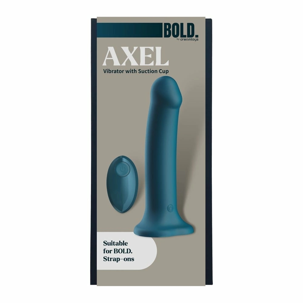 BOLD AXEL wibrator z przyssawką, pilot, silikon, wodoodporny, fioletowy, IPX6