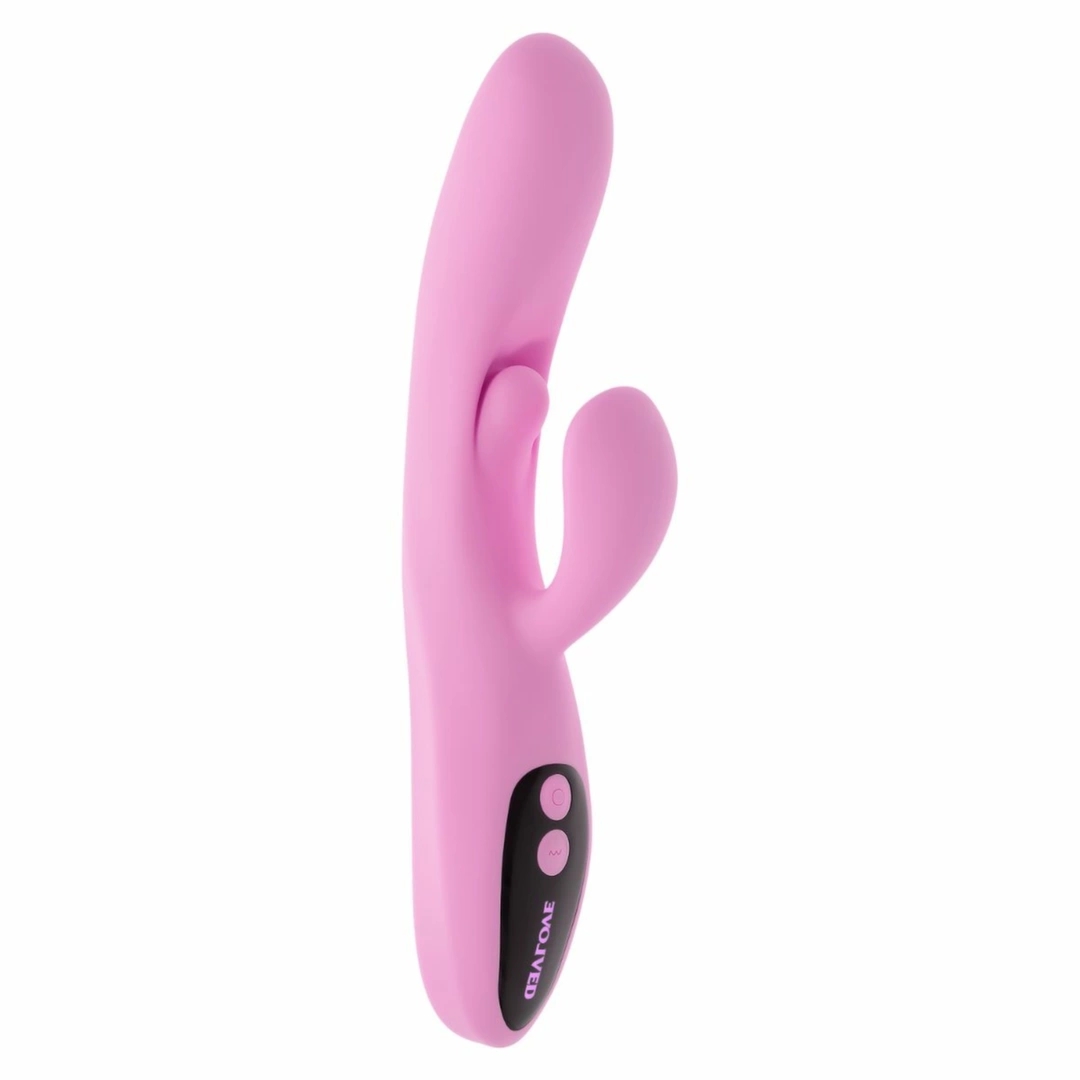 Evolved Push The Button Wibrator z ruchomą końcówką, różowy, 100 ustawień, IPX7, USB