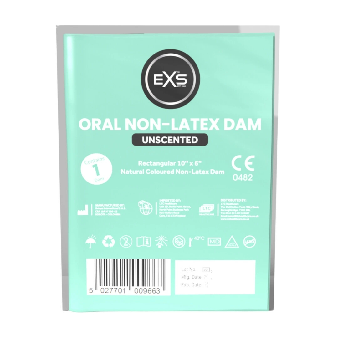 EXS Non-Latex Oral Dam Bezsmakowa powłoka ochronna poliuretanowa 1 sztuka