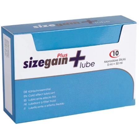 500 Cosmetics Sizegain Plus żel intymny chłodzący 10x5ml saszetki, wodna formuła i higiena
