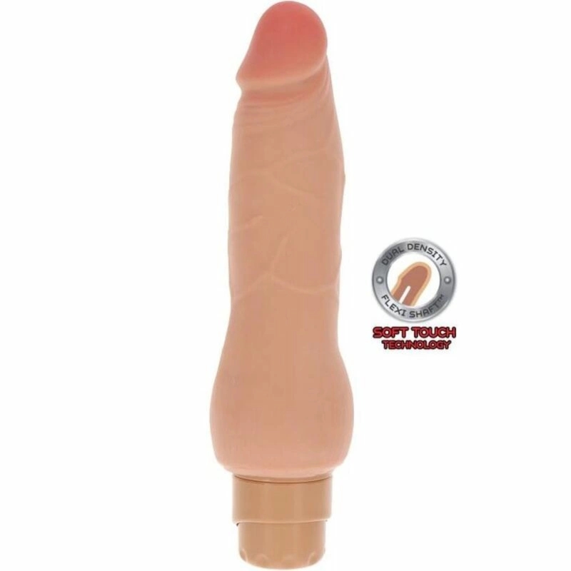 TOYJOY Get Real Smooth Vibrator Dual Density beżowy 20 cm, anatomiczny model z systemem wibracji TPE/TPR