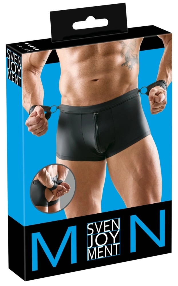 Svenjoyment Men's Pants M czarne, matowe, otwarty tył, regulowane kajdanki