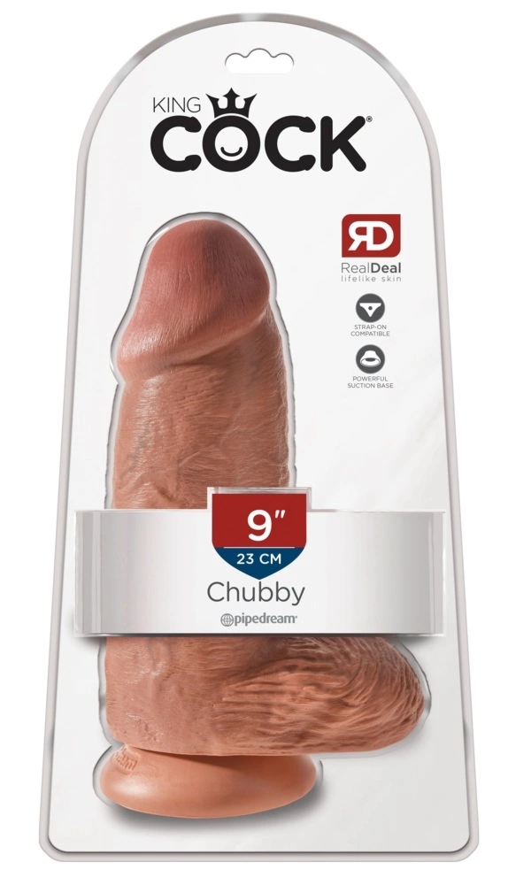 Pipedream King Cock 23 cm ciemny model z przyssawką, duży rozmiar, PVC