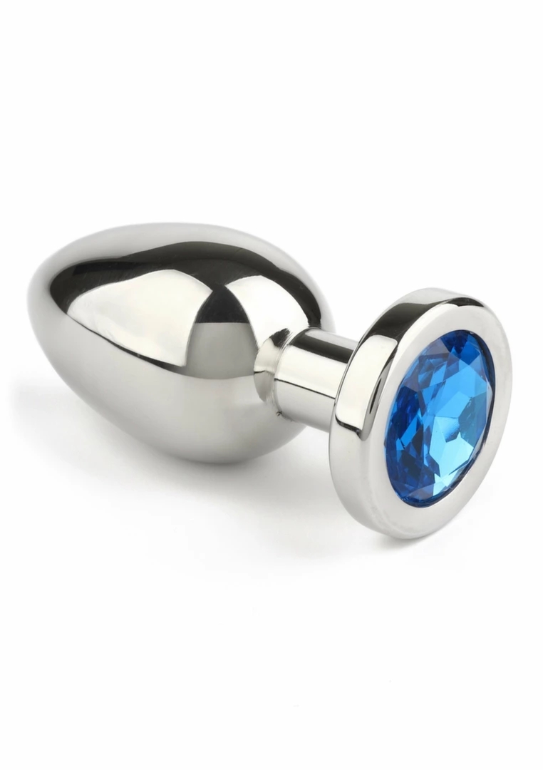 Mr. Steel Jeweled Plug Small stalowy z kryształem, rozmiar S, anatomiczna forma